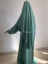 abaya soie de medine vert d'eau