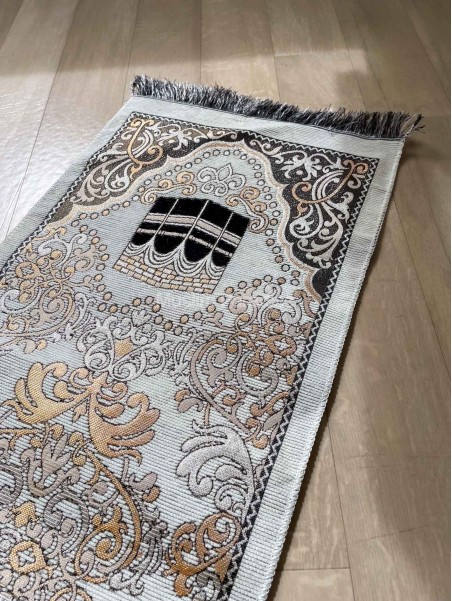 Tapis de priere kaaba blanc