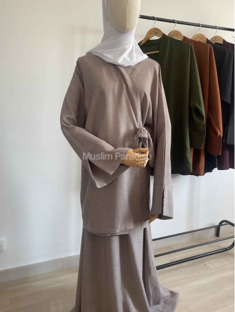 Ensemble kimono et jupe en lin - Muslim Paradise