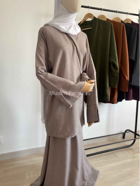 Ensemble kimono et jupe en lin - Muslim Paradise
