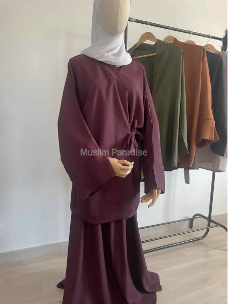 Ensemble kimono et jupe en lin - Muslim Paradise
