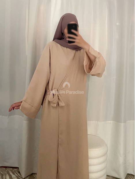 Abaya à nouer beige