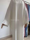 Abaya basique lin blanche