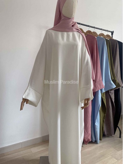 Abaya lin blanche muslim paradise