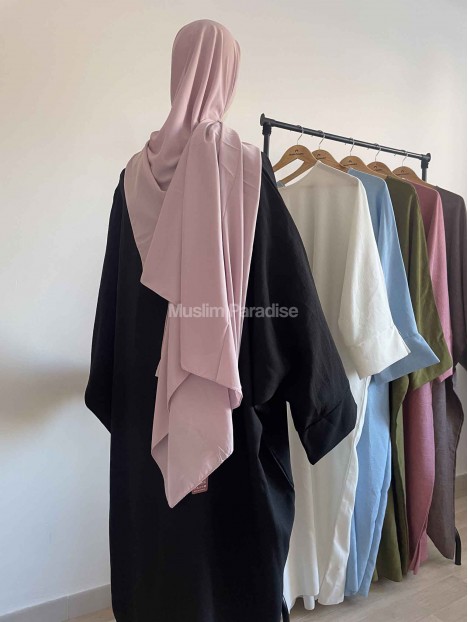 Abaya lin pas cher noir