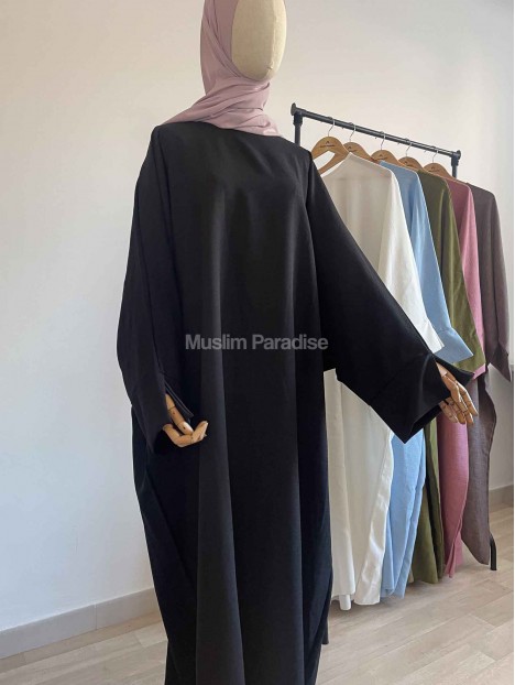 Abaya lin noir muslim paradise