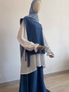 Ensemble Chemisier top jupe bleu