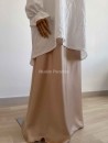 Jupe longue satin beige