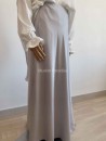 Jupe longue satin gris clair