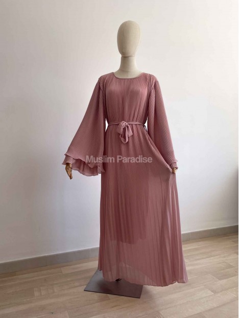 Vestido largo plisado volante - Vestido largo barato - Muslim Paradise
