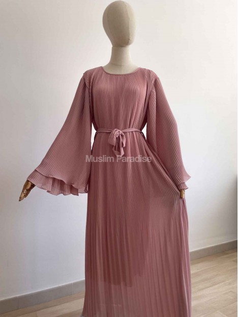 Vestido largo plisado volante - Vestido largo barato - Muslim Paradise