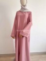 abaya à poche rose