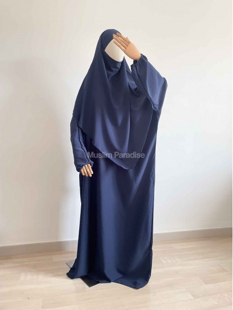 Ensemble abaya khimar muslim paradise bleu marine