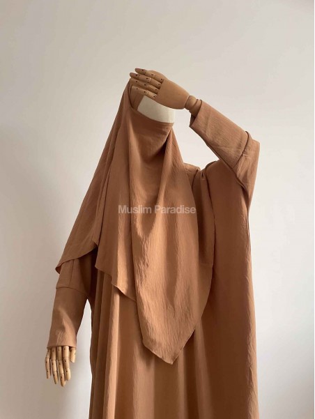 Ensemble khimar abaya pas cher beige sable