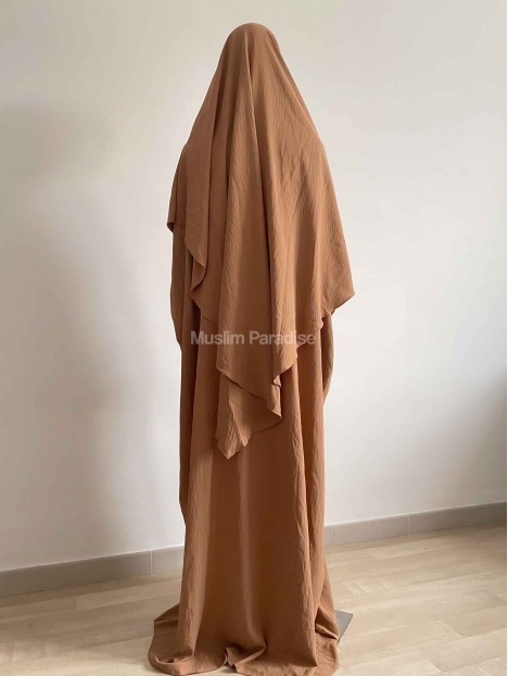 Abaya khimar Jazz beige sable