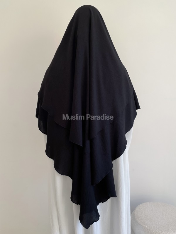 Khimar Jazz 2 voiles pas cher noir