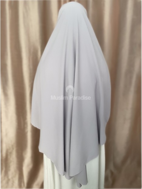 Khimar gris soie de medine