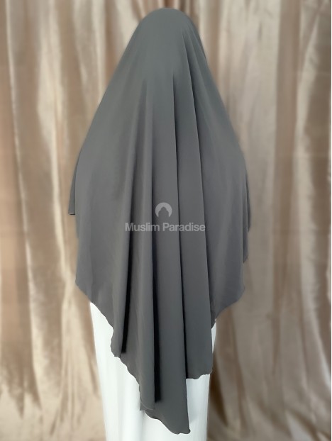 khimar soie de medine gris foncé