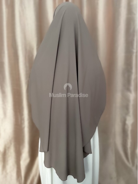 Khimar soie de medine taupe muslim paradise