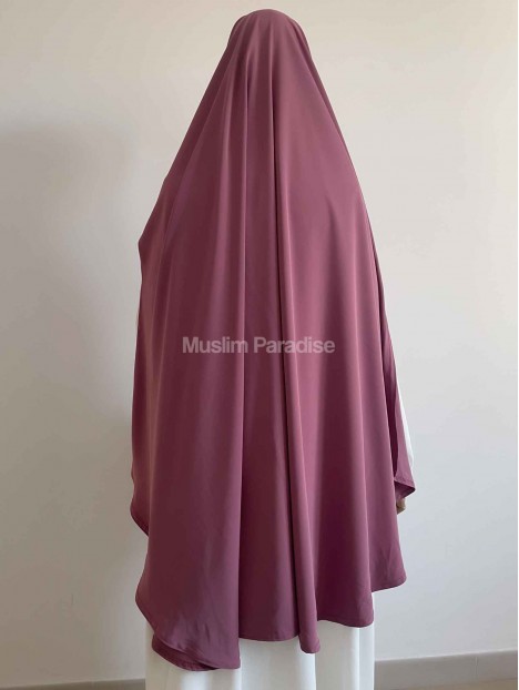 Khimar ouvert framboise