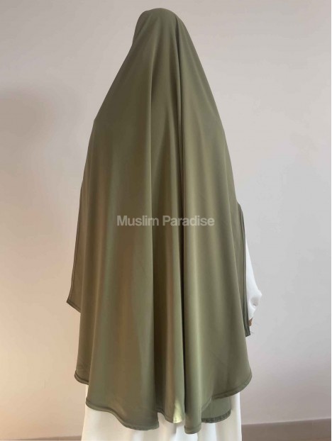khimar carré soie de medine kaki