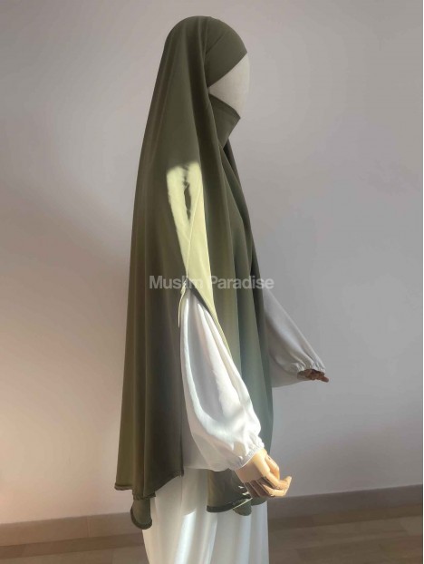khimar coupe carré kaki