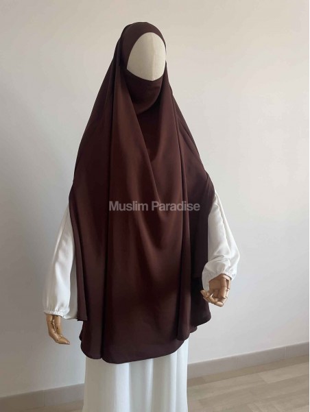 Khimar carré marron pas cher