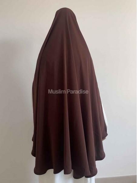 khimar carré soie de medine marron foncé