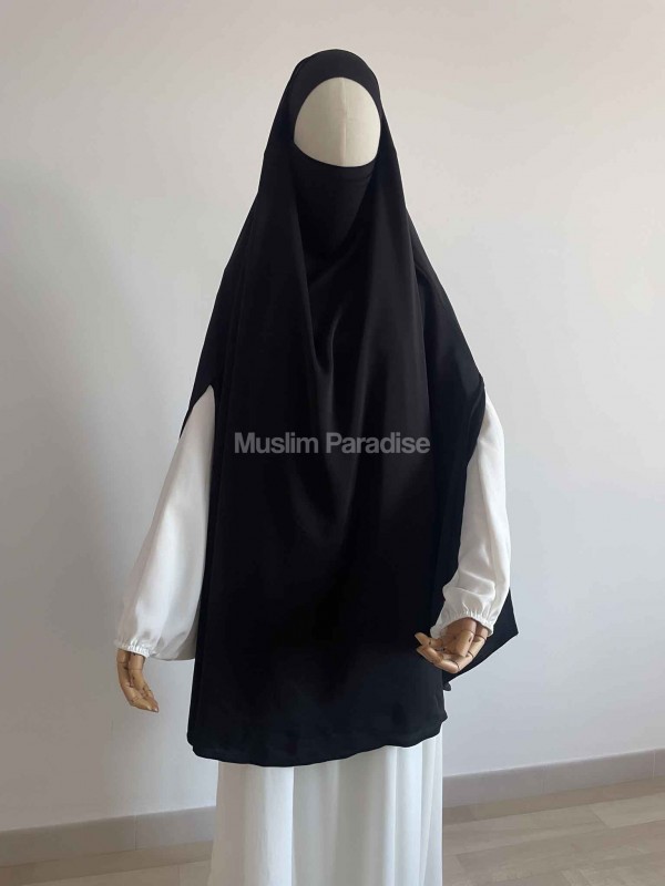 Khimar carré noir pas cher