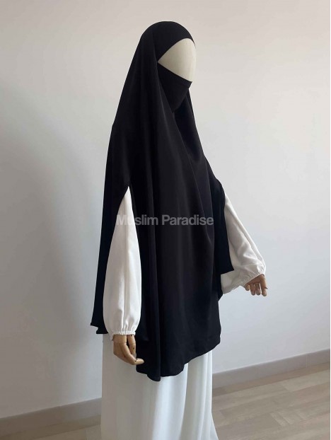 khimar coupe carré noir