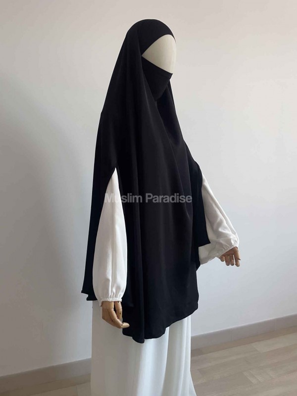 khimar coupe carré noir