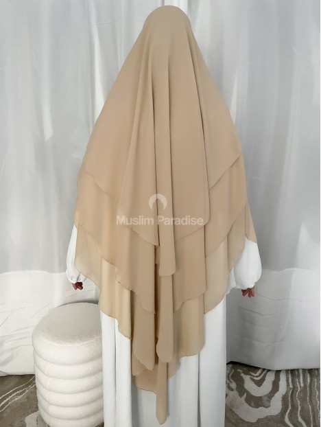 khimar 3 voiles pas cher beige