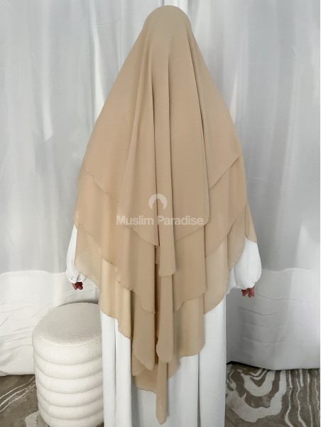 khimar 3 voiles pas cher beige