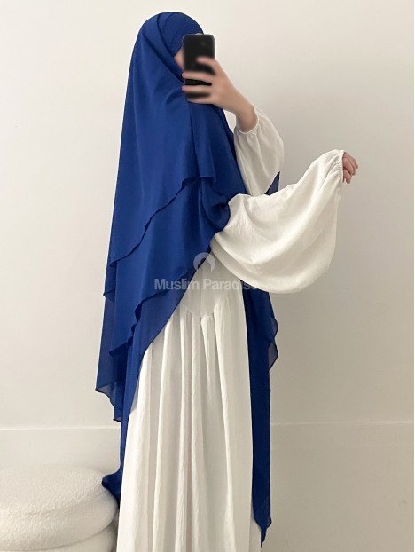 Khimar mousseline bleu royal