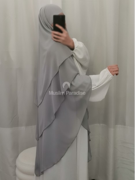 Khimar Mousseline Muslim Paradise gris