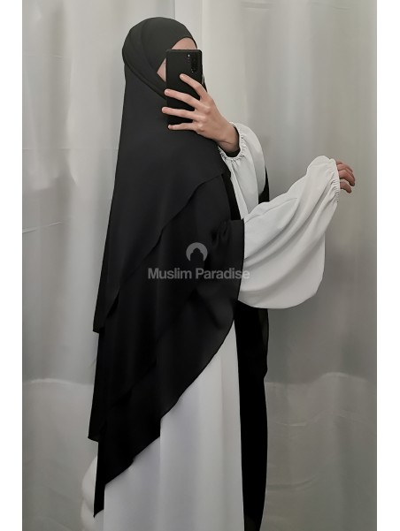 Khimar mousseline noir