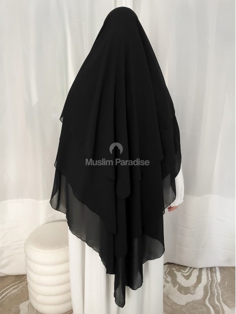 Khimar mousseline pas cher noir