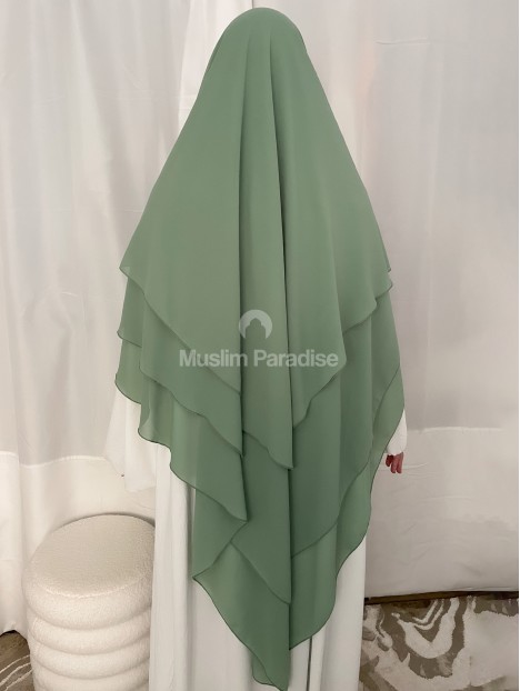 Khimar 3 voiles vert d'eau