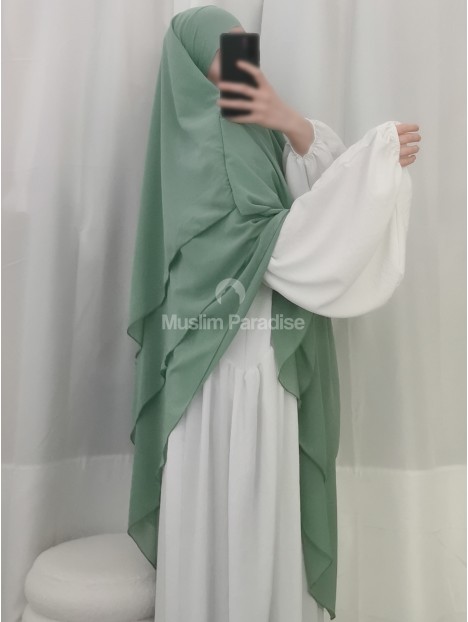 Khimar Mousseline Vert d'eau
