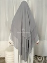 Khimar Mousseline 3 voiles gris