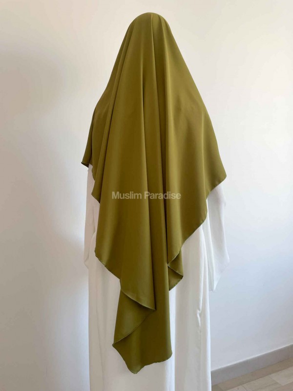 Khimar soie de medine vert olive