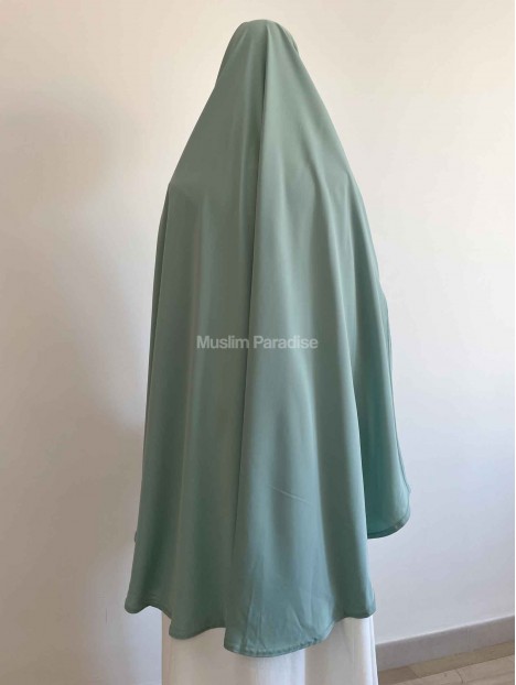 khimar carré soie de medine vert d'eau