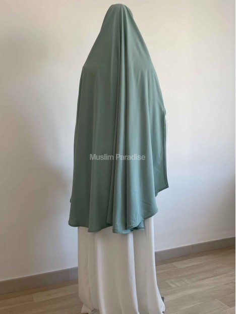 khimar carré soie de medine vert d'eau muslim paradise