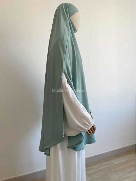 Khimar ouvert vert d'eau