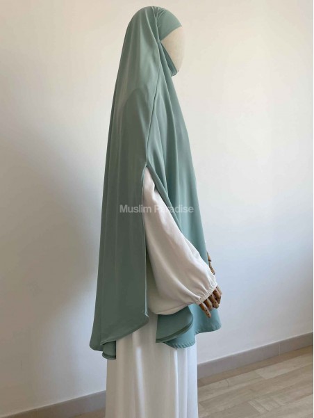 Khimar ouvert vert d'eau