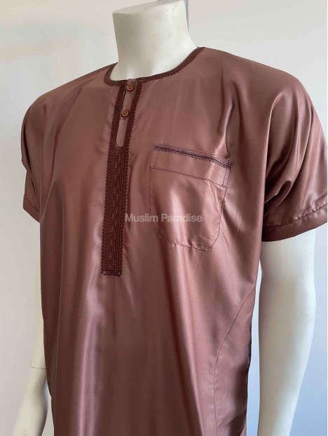 qamis ibrahim manches courtes rouille
