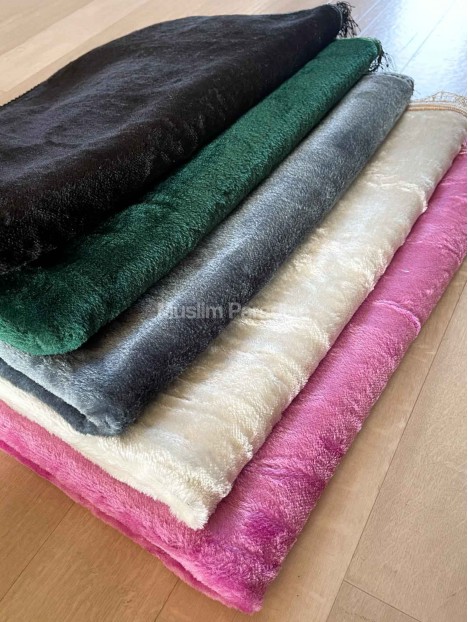 Tapis de prière épais sans motif - doux - coloris variés - Muslim Paradise