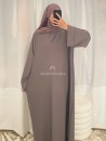 abaya à poche taupe