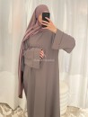 abaya basique à poches pas cher taupe muslim paradise