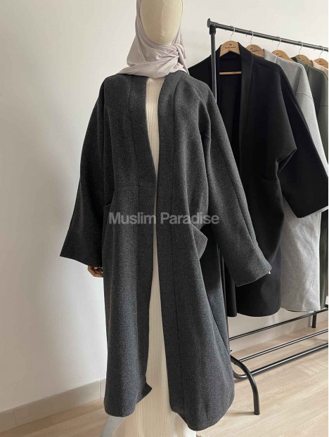 Manteau feutrine gris foncé